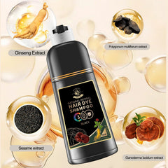 Black Hair Dye Shampoo 3 in 1 for Gray Hair, Hair Colour Shampoo for Women Men G