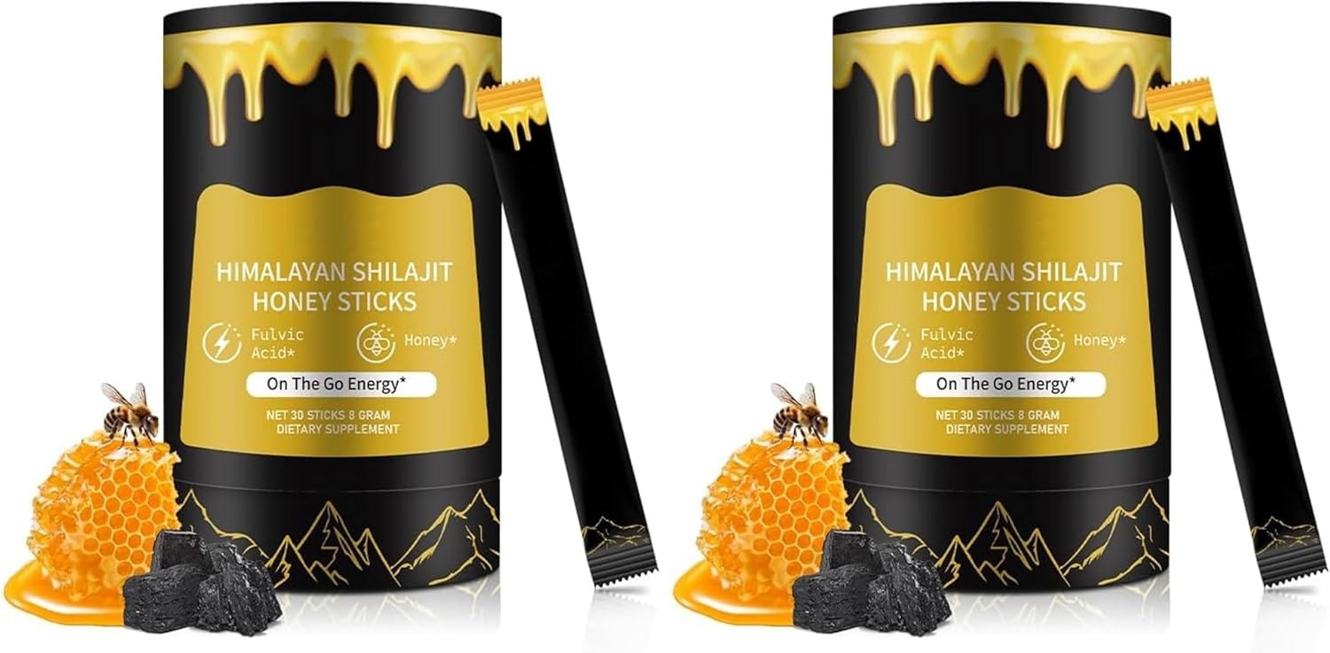 Shilajit Resin with Honey Sticks, 30 Sticks Individually wrapped - Gold Grade 10