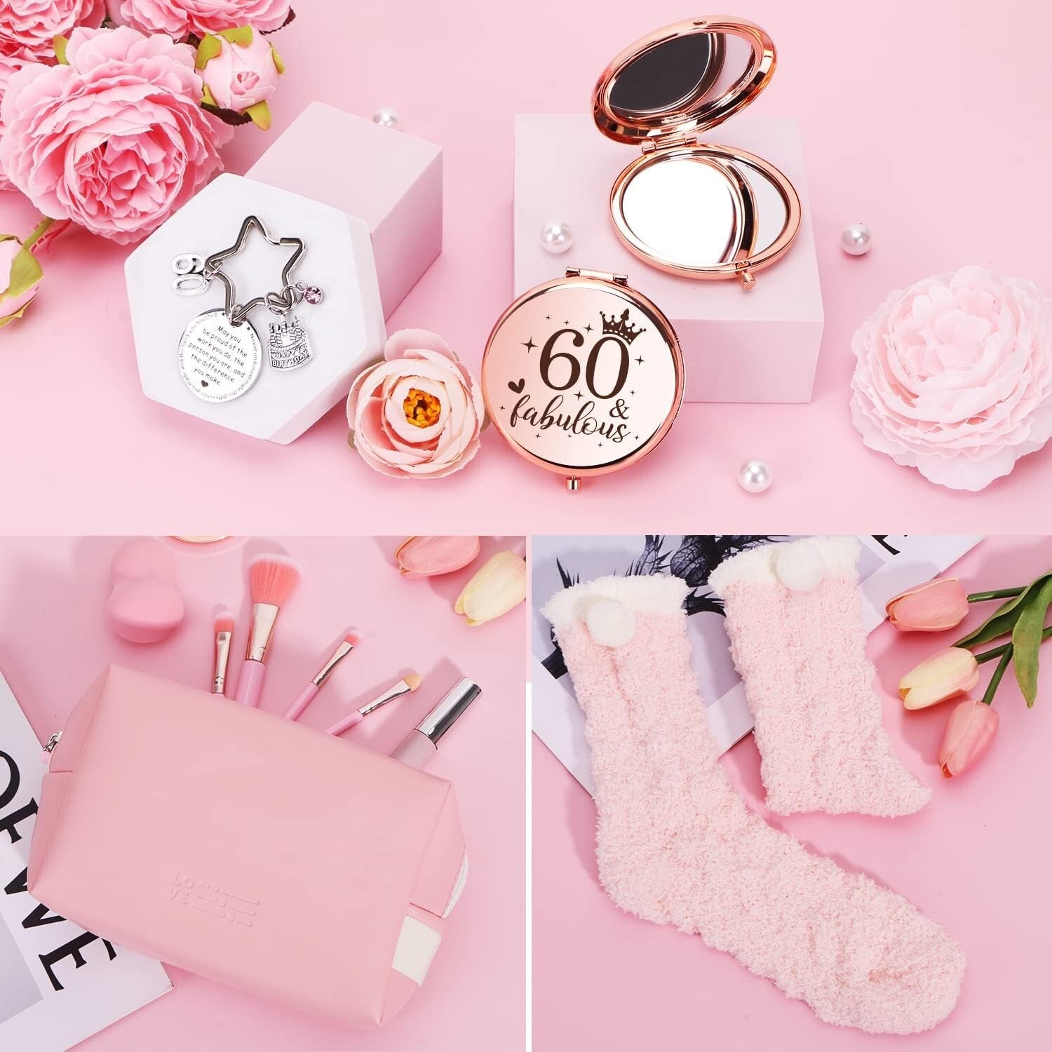 60th Birthday Gifts for Women, Personalised Birthday Hampers for Women TurniA9YB