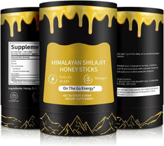 Shilajit Resin with Honey Sticks, 30 Sticks Individually wrapped - Gold Grade 10