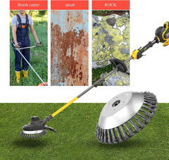 Viabrico strimmer wire brush cutter head, 8 inch steel trimmer with 4pcs ataptor