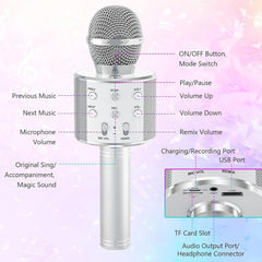 Wowstar Wireless Microphone, Karaoke Bluetooth Microphone for Kids Adults, Porta