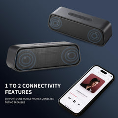 Bluetooth Speaker Wireless, Portable Speaker Stereo Sound Bluetooth 5.3 IPX7 Wat