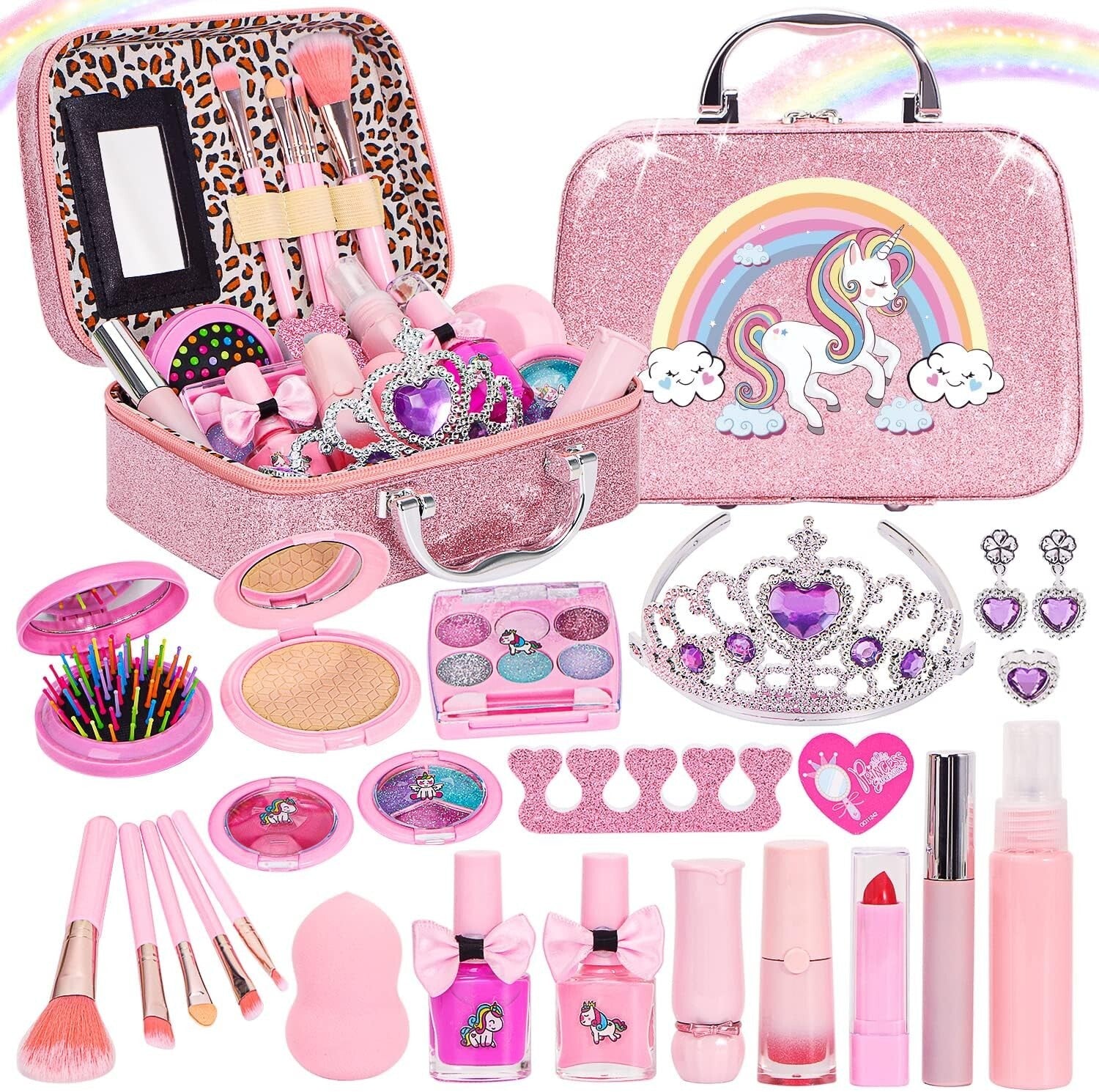 Kids Makeup Set for Girls, Real Washable Non-Toxic Girls Makeup Kit withCos MGEX