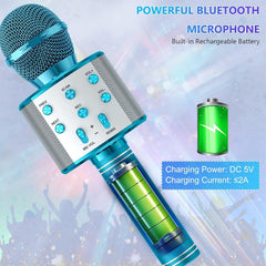 Wowstar Wireless Microphone, Karaoke Bluetooth Microphone for Kids Adults, Porta