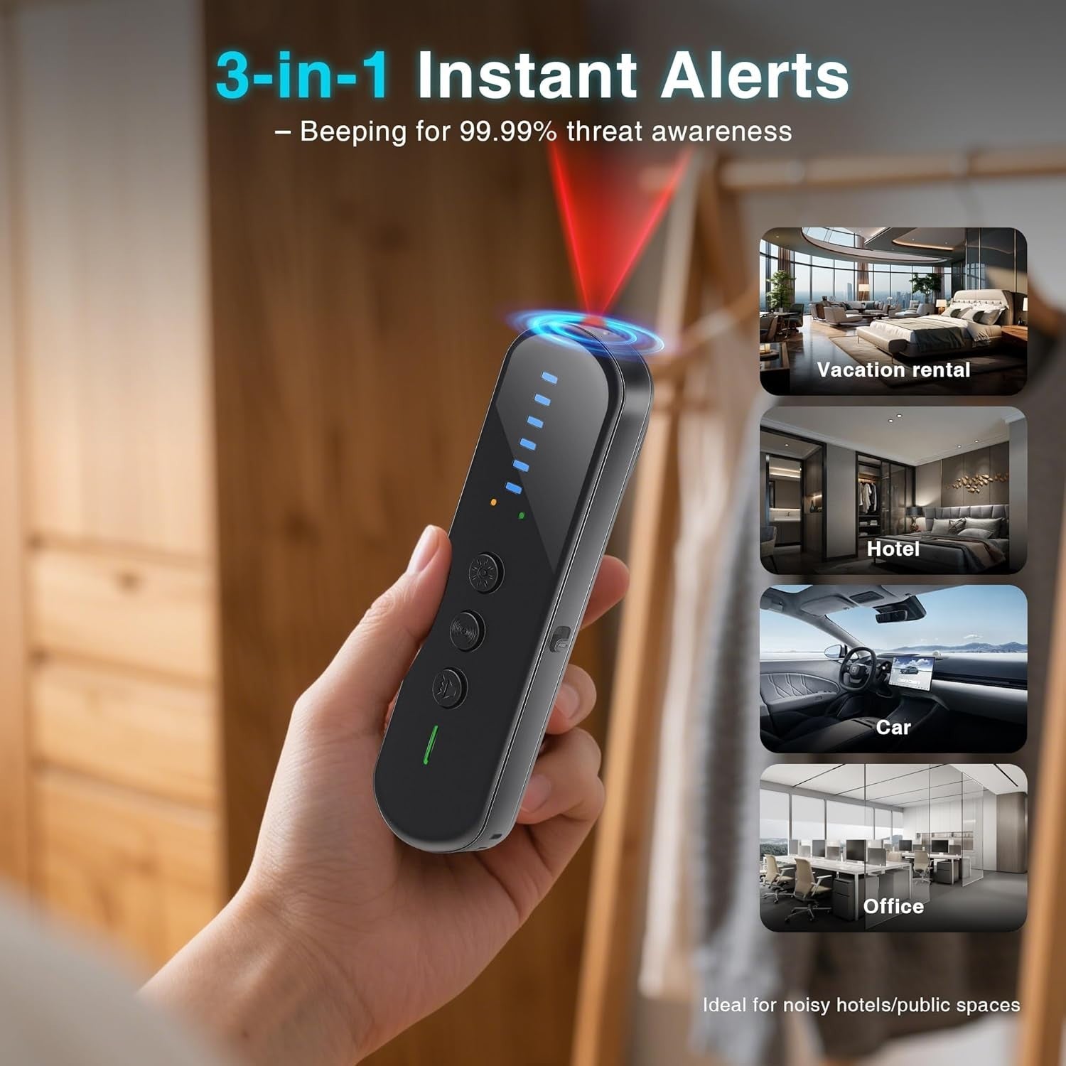AOBOCAM Spy Hidden Camera Detector, GPS Tracker & Bug Detector, AI-Powered Anti