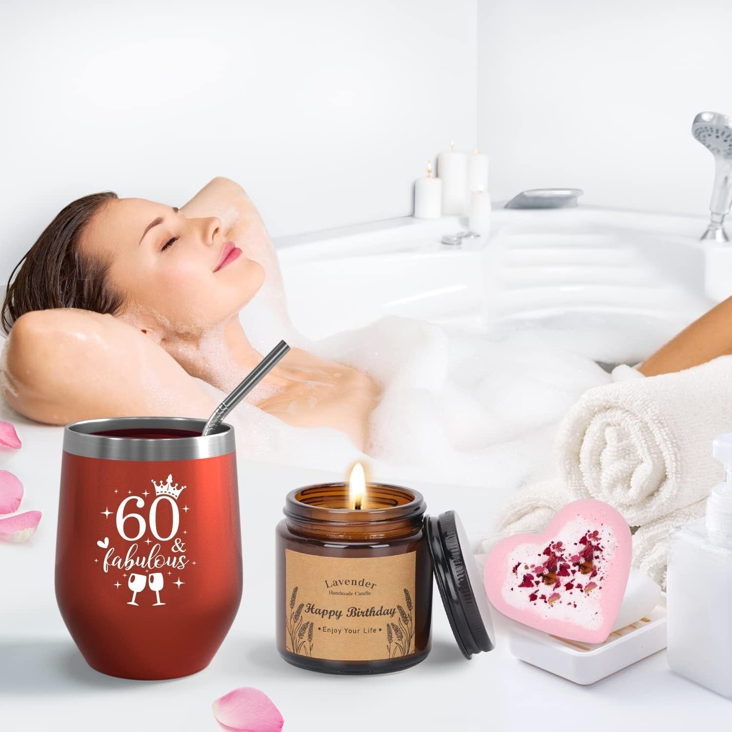 60th Birthday Gifts for Women, Personalised Birthday Hampers for Women TurniA9YB