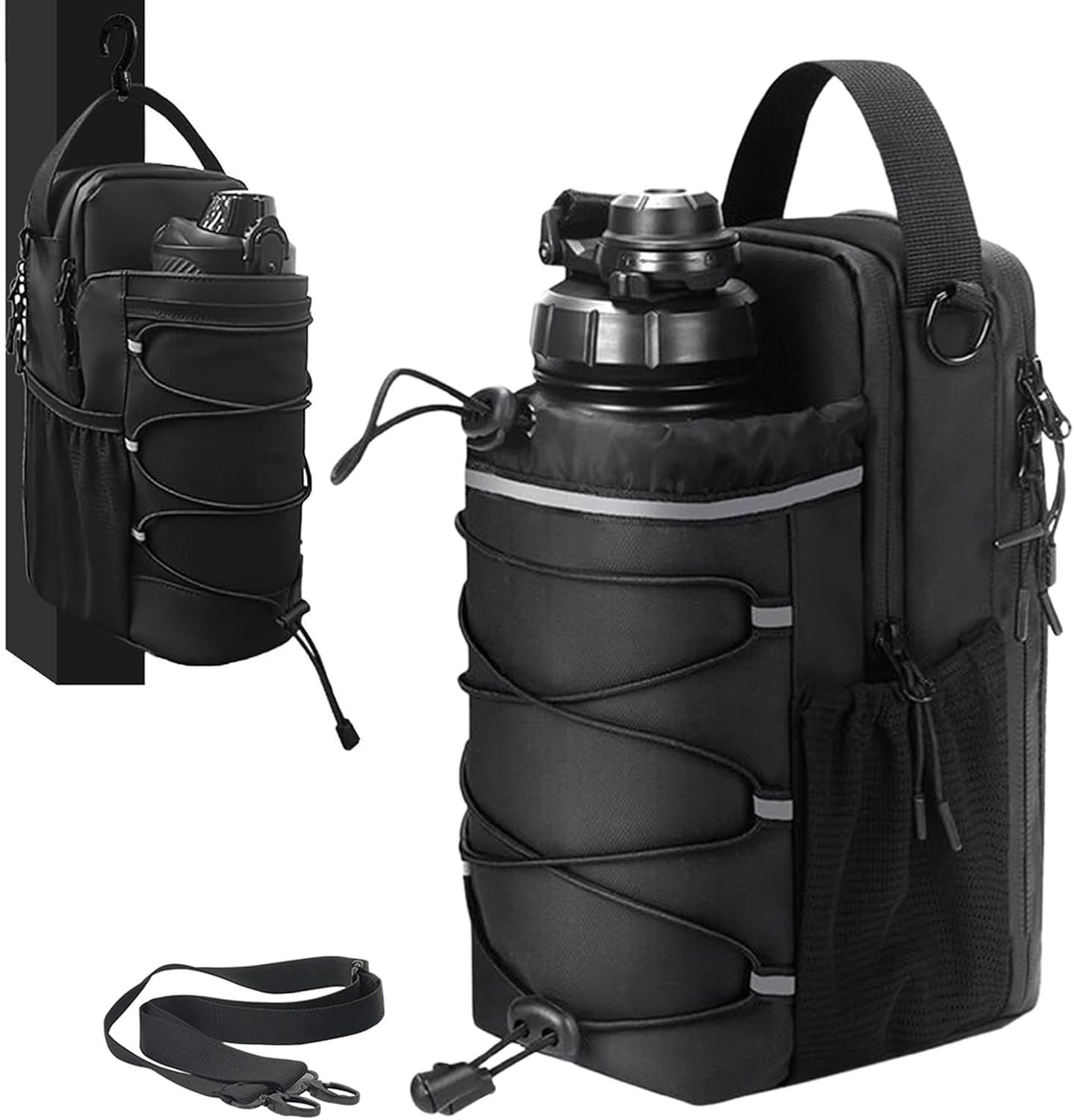 Magnetic Bottle Bag | Fitness Bottle with Phone Holding Sleeve | Portable Leak-P