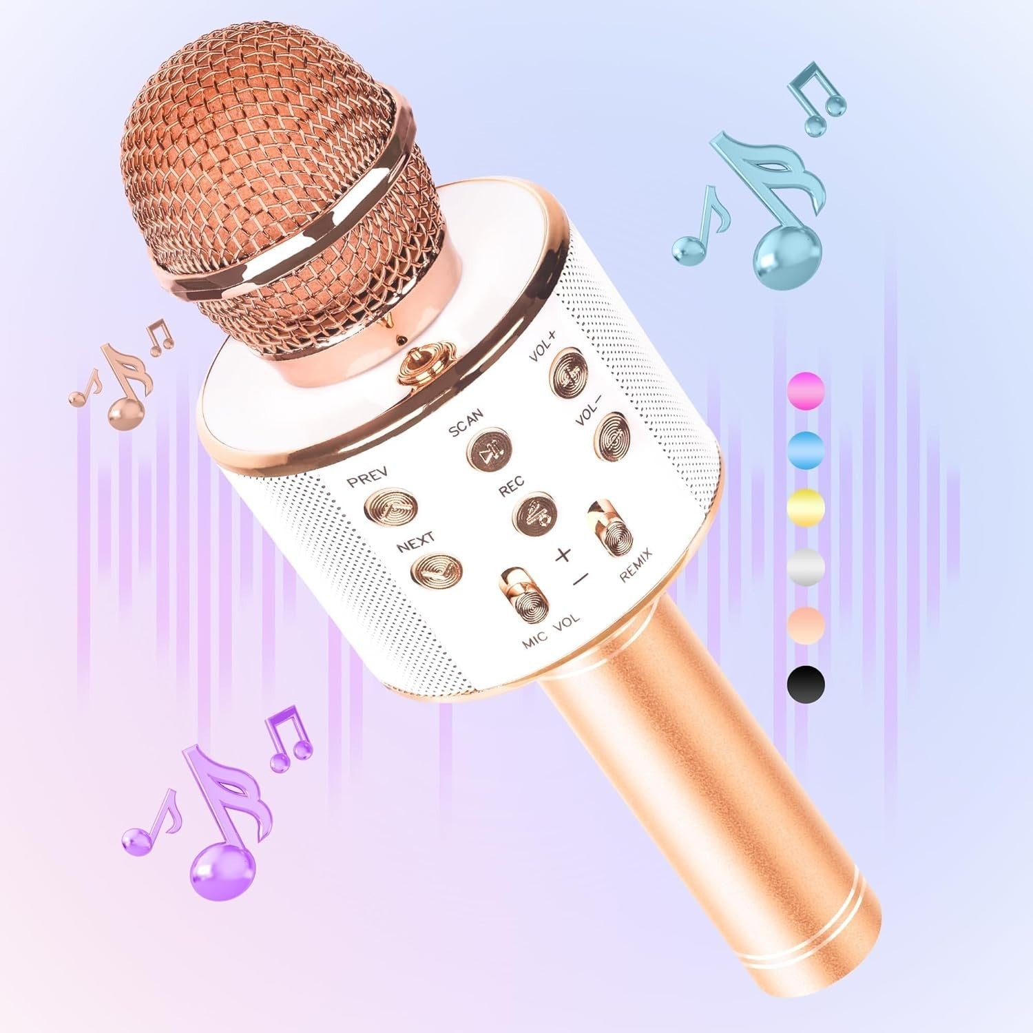 Wowstar Wireless Microphone, Karaoke Bluetooth Microphone for Kids Adults, Porta