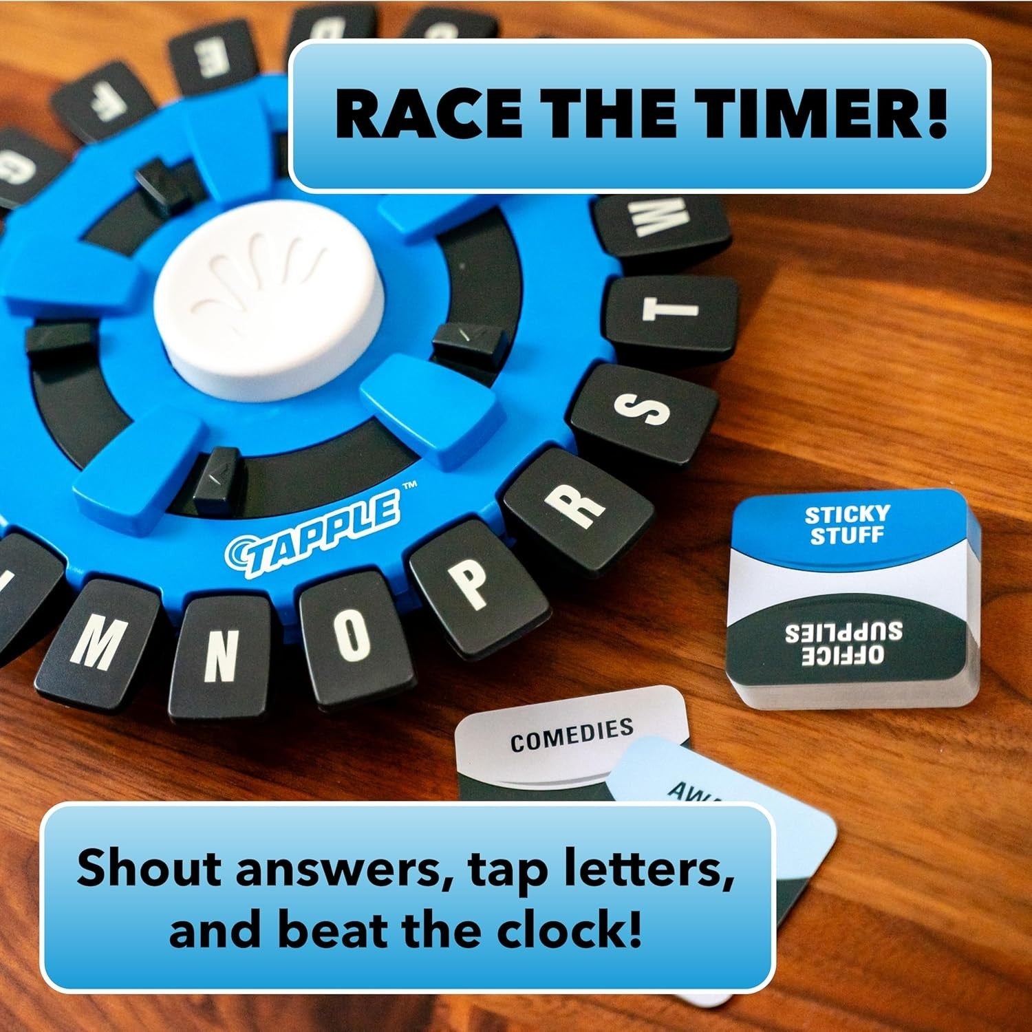 The Original TAPPLE, The Fast-Paced Family Board Game, Choose a Category & Race