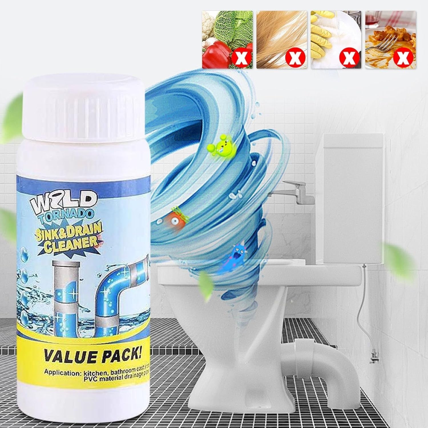 Powerful Sink Foaming Drain Cleaner, Wild Sink and DrainCleaner Powder,Powerful