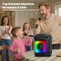 Karaoke Machine 2 Microphones: Portable Karaoke Machine for Adults Kids - Blueto