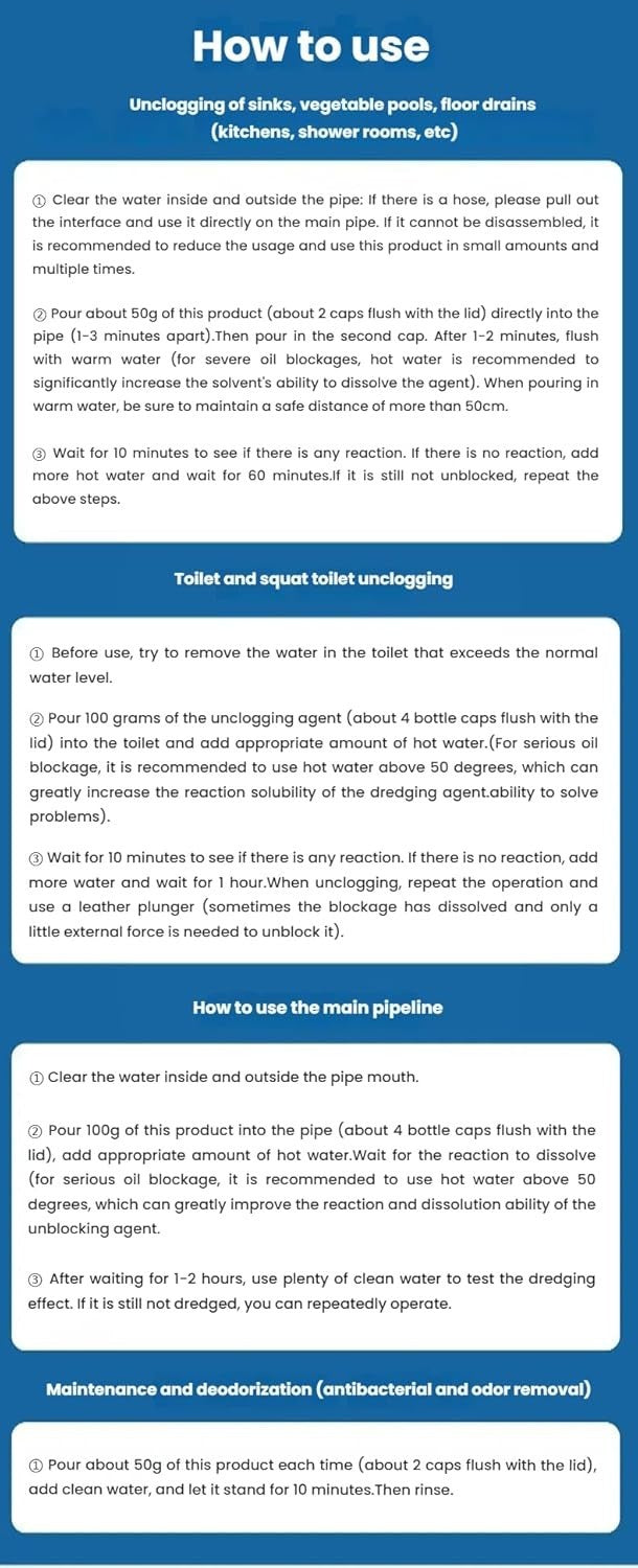 Powerful Sink Foaming Drain Cleaner, Wild Sink and DrainCleaner Powder,Powerful