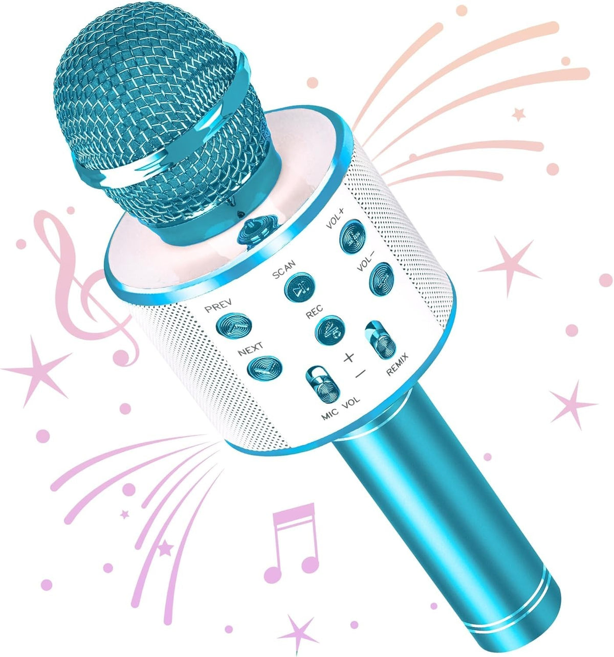 Wowstar Wireless Microphone, Karaoke Bluetooth Microphone for Kids Adults, Porta
