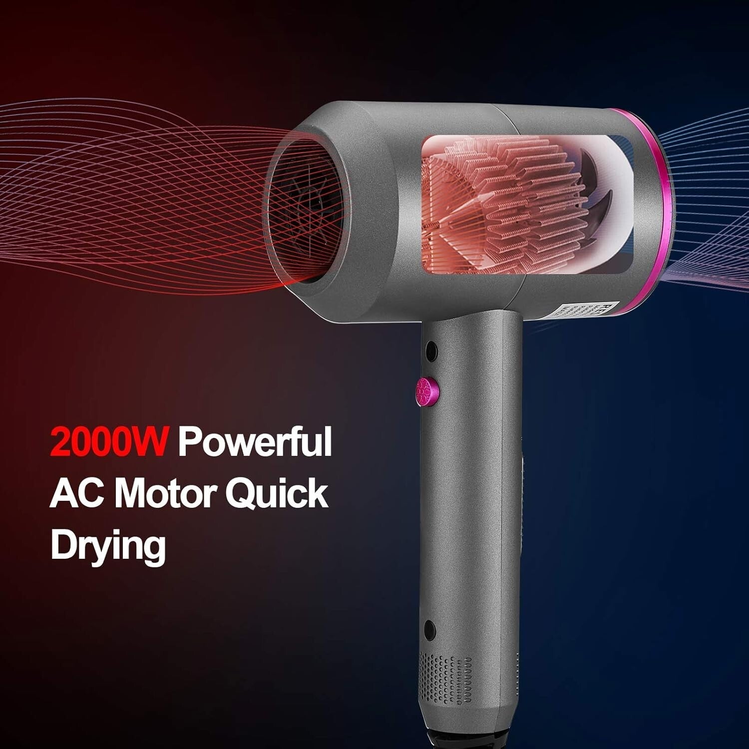 Ionic Hair Dryer, Hair Dryer with Diffuser 2000W Constant Temperature Cool Shot
