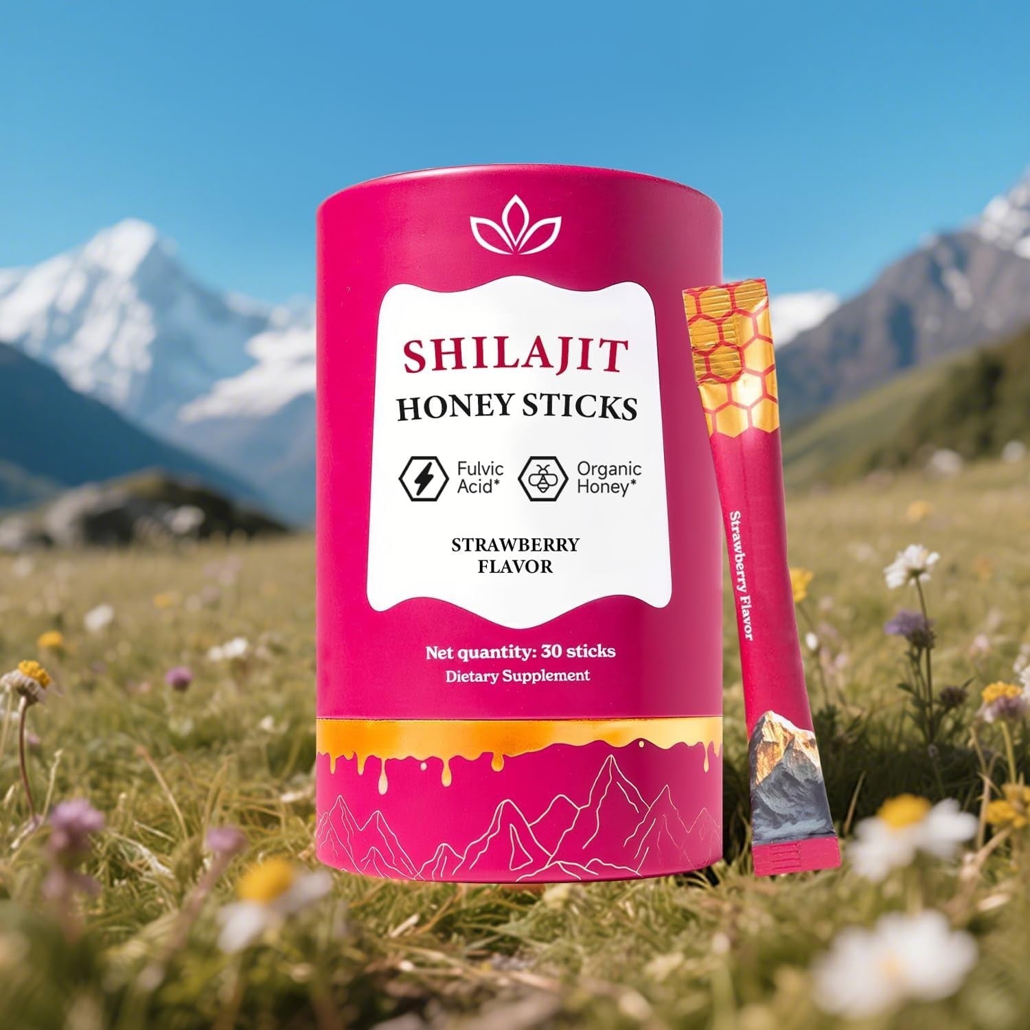 Shilajit Honey Sticks for Women - Strawberry Flavor | Hormone Balance & Natural