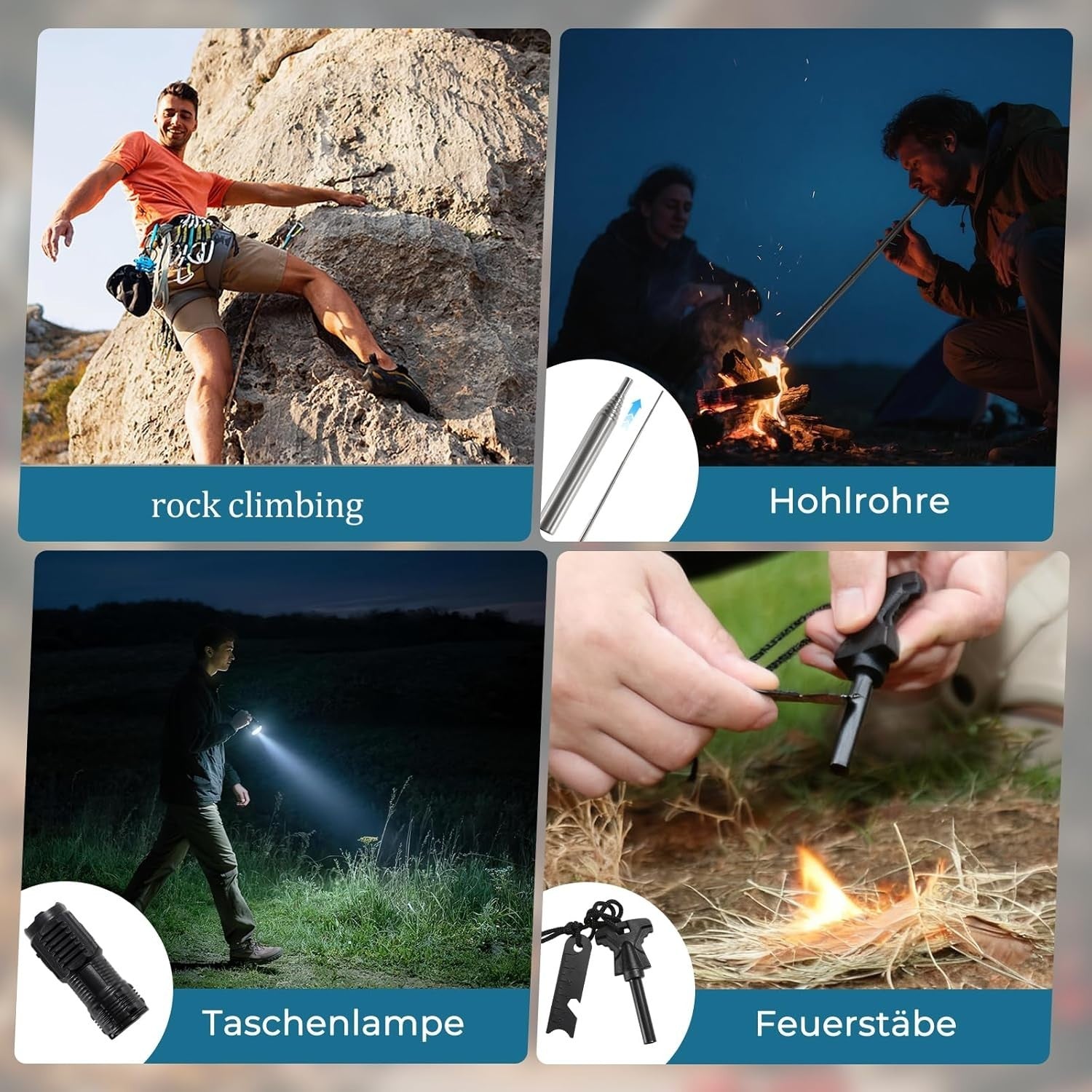 24-in-1 Survival Gear Kit Emergency Tool Set Outdoor Summer Camping Hiking Gift