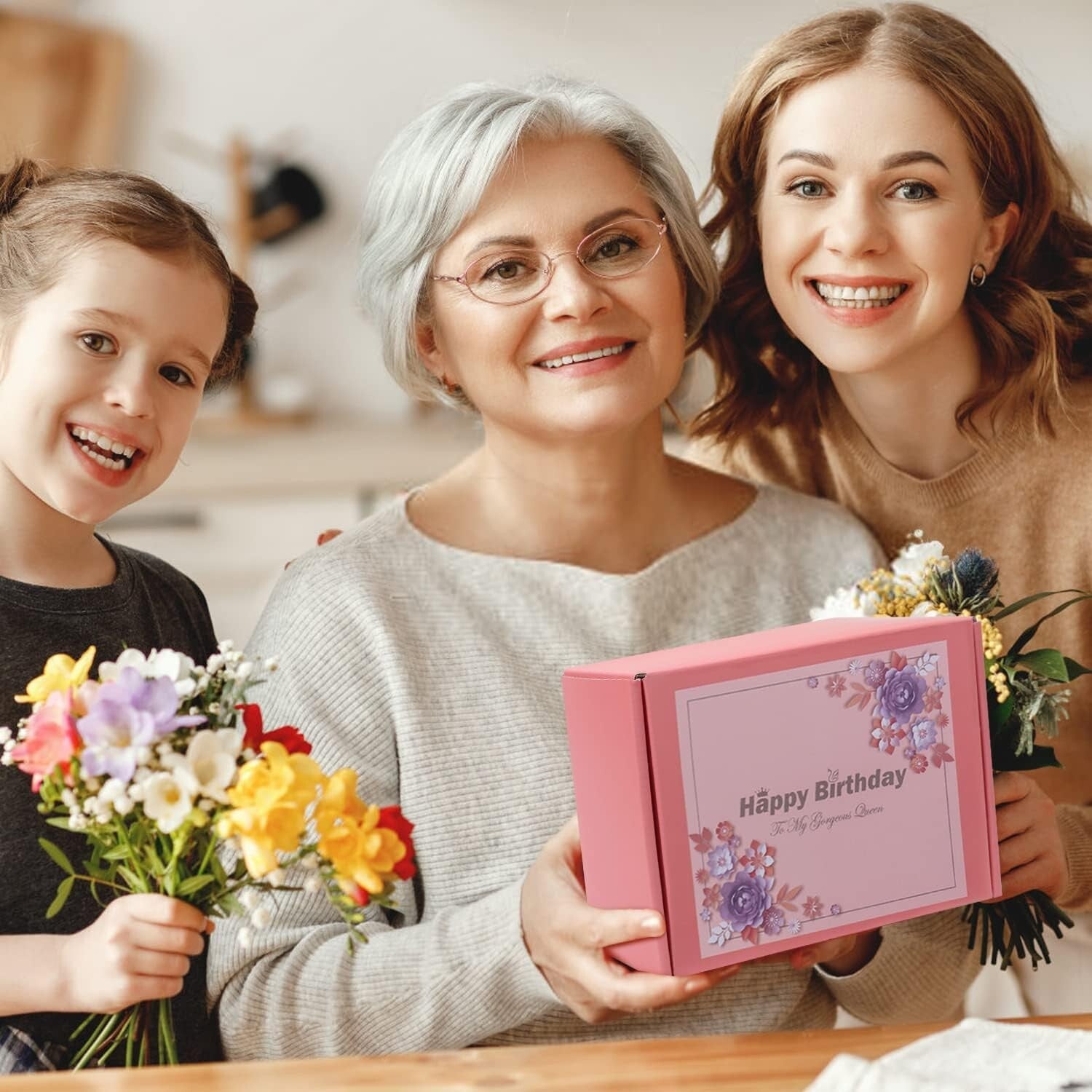60th Birthday Gifts for Women, Personalised Birthday Hampers for Women TurniA9YB