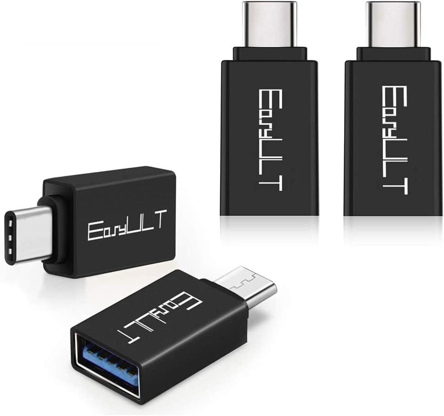EasyULT USB C to USB 3.0 Adapter[4PCS], USB OTG Type C Male to USB A Female Adap