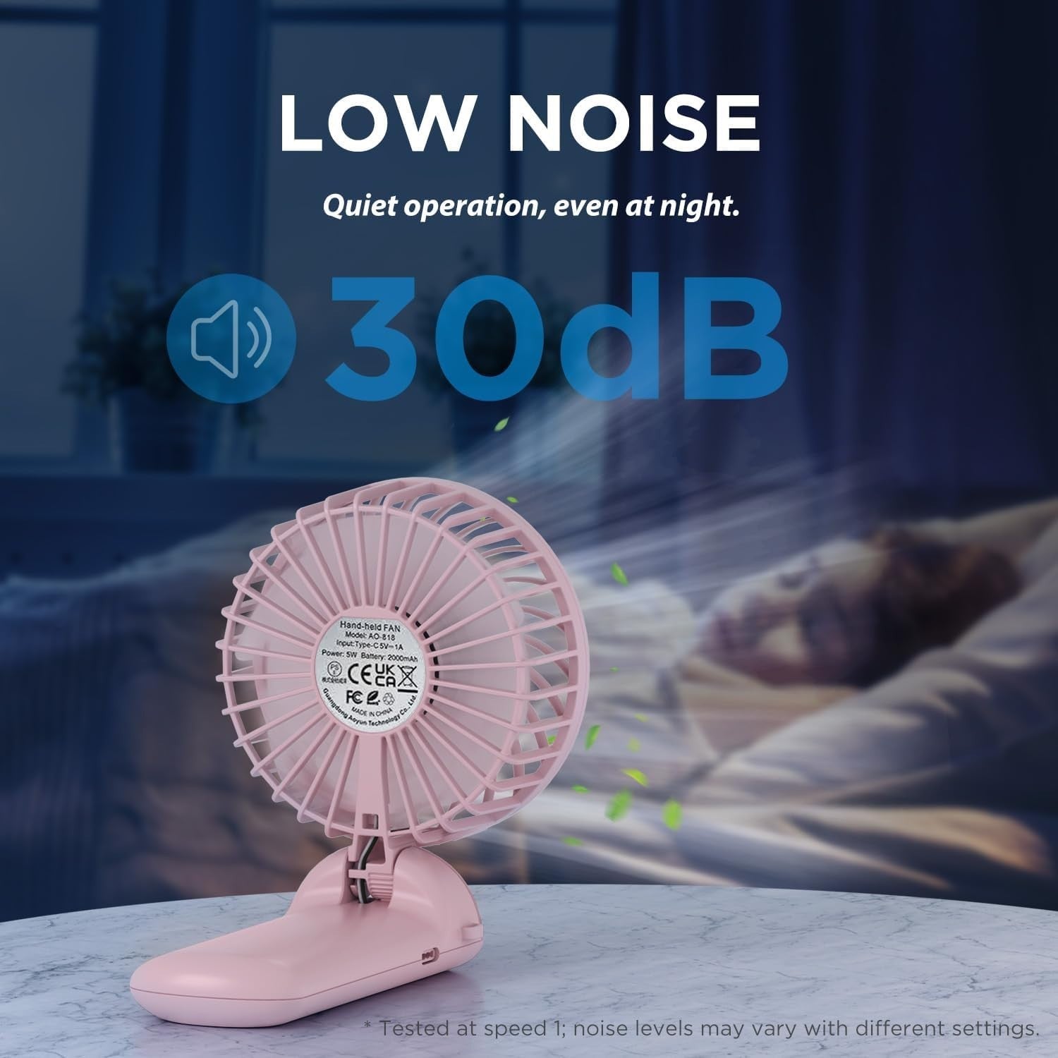 Lepwings Portable Mini Handheld Fan - Rechargeable Neck Hanging Fans with 16-Hou