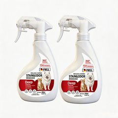 FIELL Pet Stain & Odour Remover Spray 380ml, Bio‑Enzyme Deodoriser, Lick‑Safe for Dogs & Cats, 72H Long‑Lasting Odor Eliminator for Urine, Stool, Home Carpet Sofa