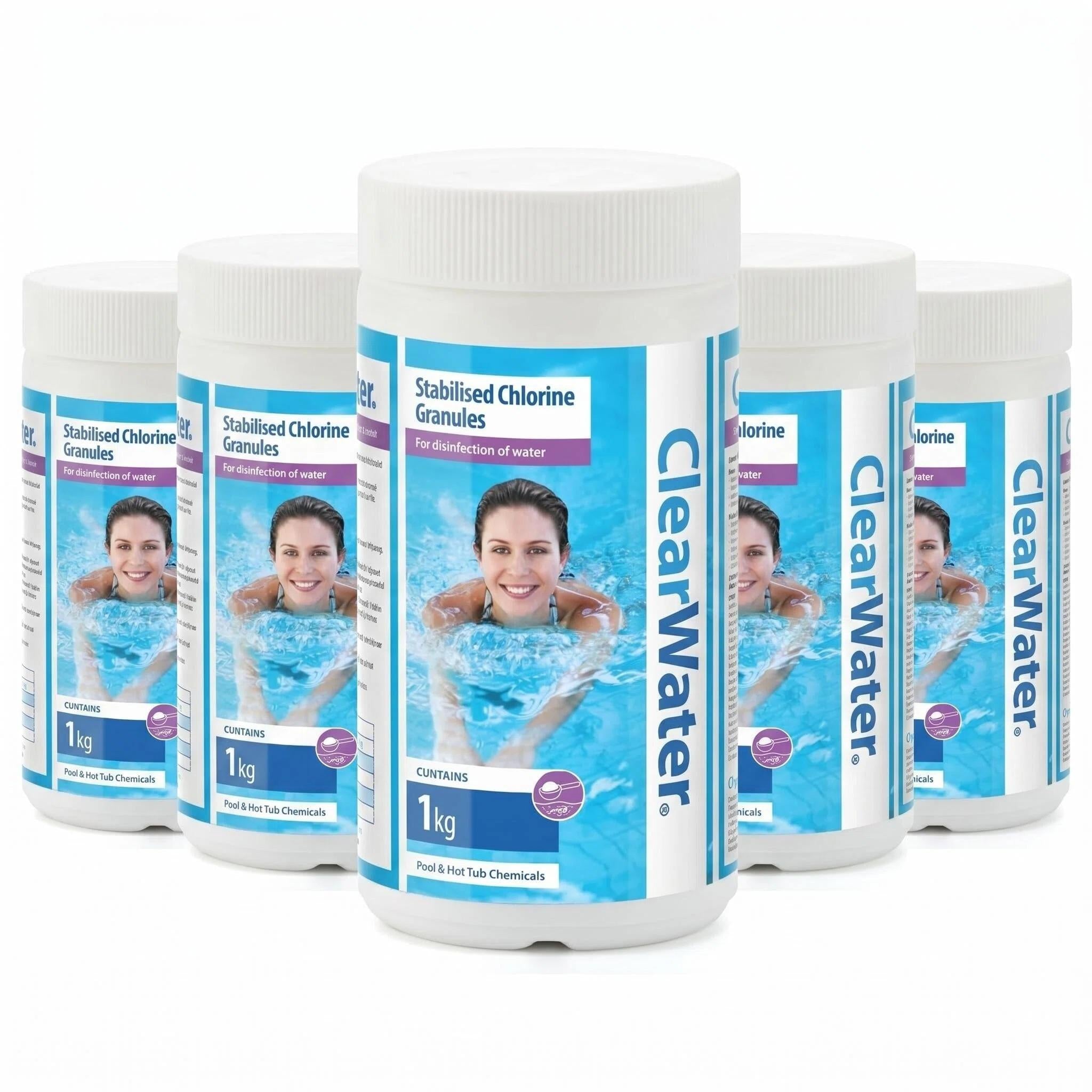 Chlorine Granules for Hot Tub, Spa & Swimming Pool, Rapid Water Disinfectant & Pool Cleaning Treatment, Available in 1kg/2kg/4kg/5kg