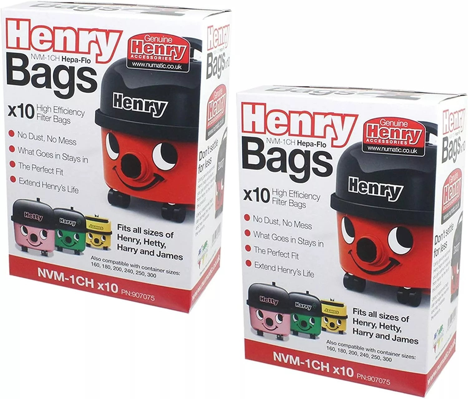 20 x Henry Hetty Vacuum Bags HEPAFLO Genuine Numatic Hoover Bags n604015 GENUINE